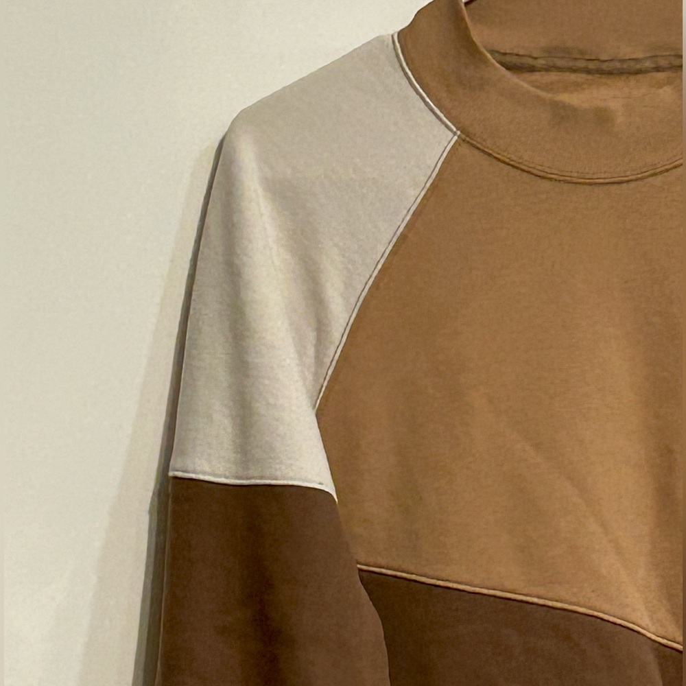 color block soft crew neck sweater